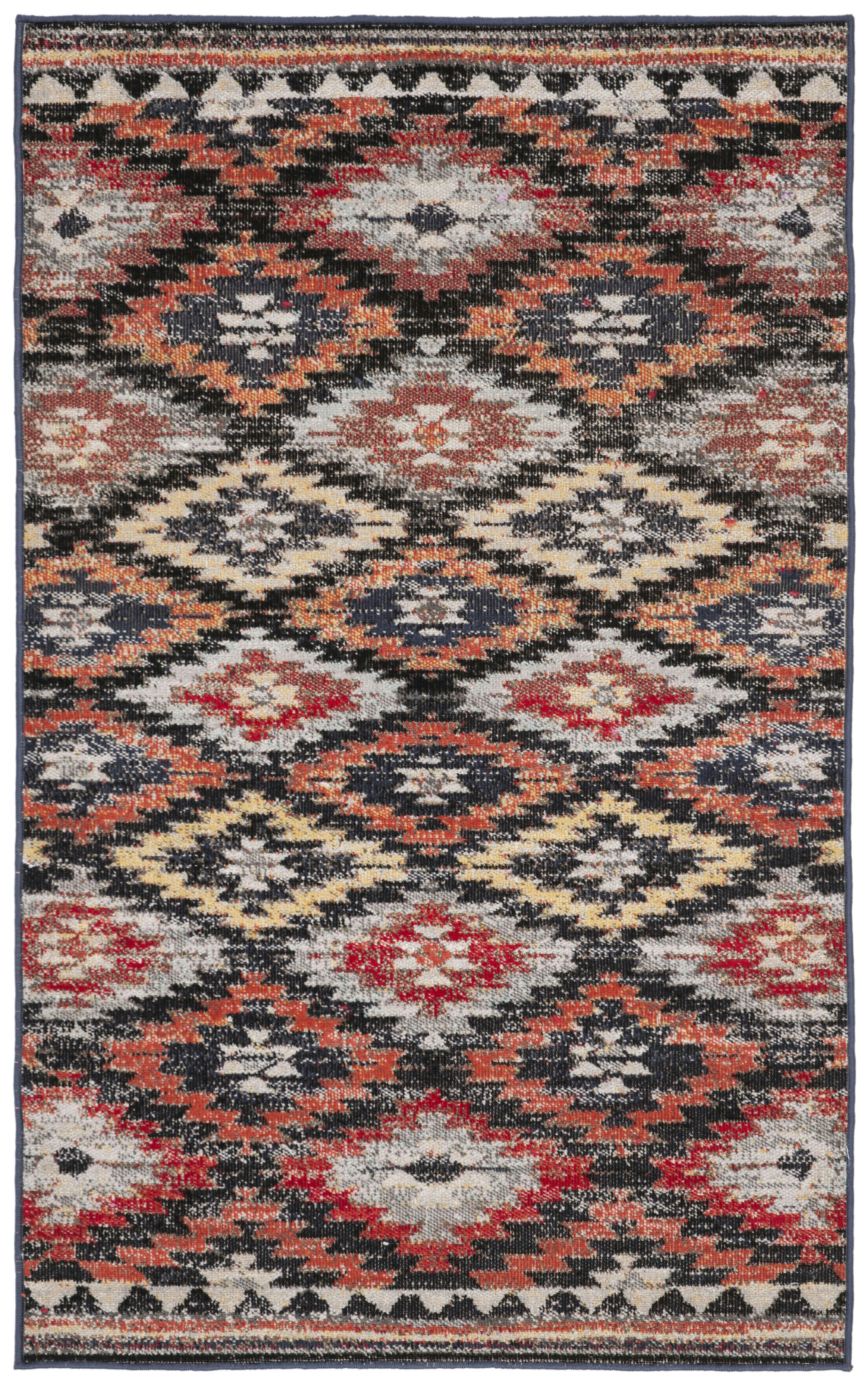 MONTAGE - Tapis interieur & exterieur en rouille & multi, 91 x 152 cm