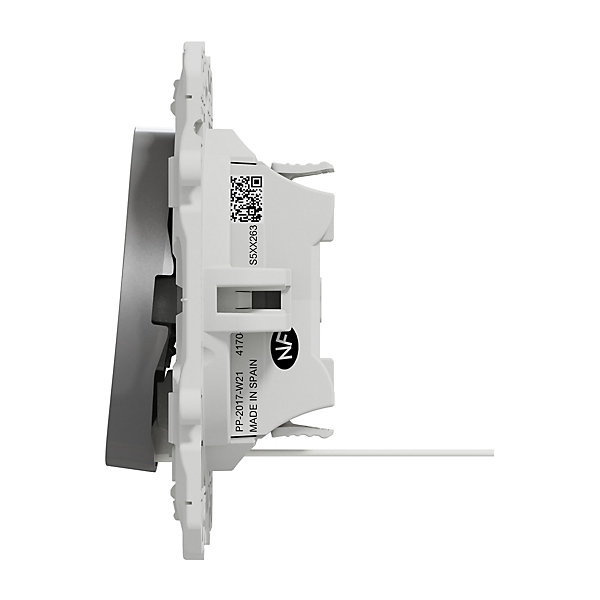 Interrupteur va-et-vient lumineux LED orange 10A à vis Schneider Electric Odace aluminium