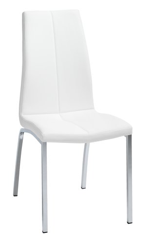 Dining chair HAVNDAL white faux leather/chrome