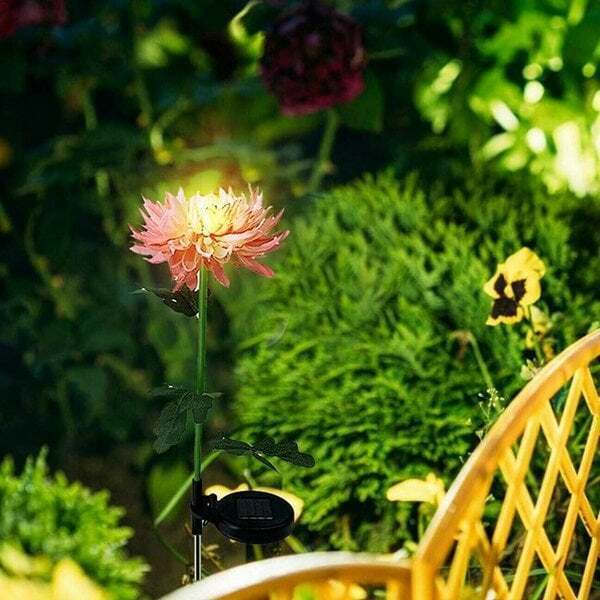 (30% off)-Spring Artificial Chrysanthemum Solar Garden Stake Lights