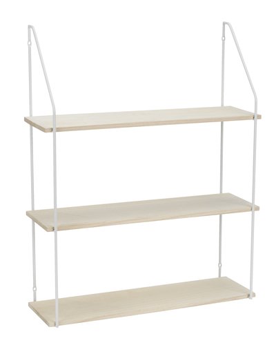 Wall shelf HEJLSMINDE 3 shelves white/natural