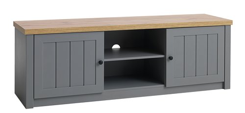 TV bench MARKSKEL grey/oak