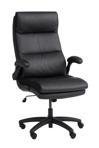 Office chair KASTBJERG black faux leather