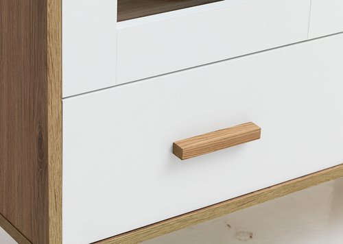 Display cabinet GAMMELGAB 2 doors w/LED light oak/white
