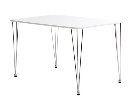 Dining table BANNERUP 76x120 wht/chrome