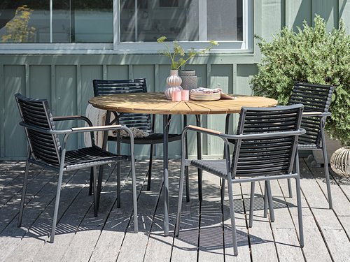BASTRUP D120 natural/black + 4 NABE chair black