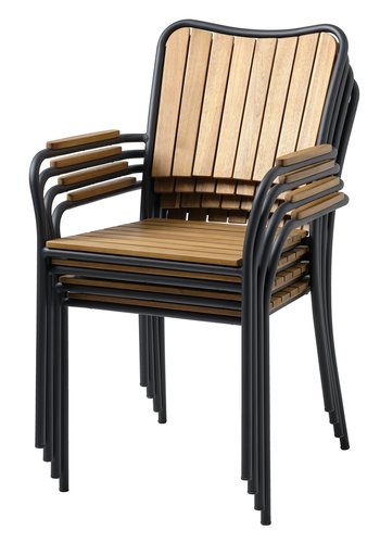 Stacking chair BASTRUP hardwood/black