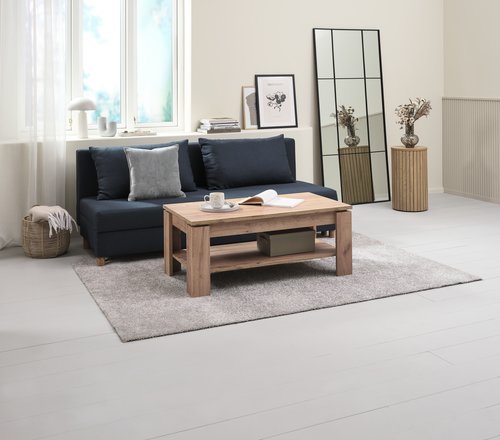 Coffee table LINTRUP 60x110 1 shelf natural oak colour