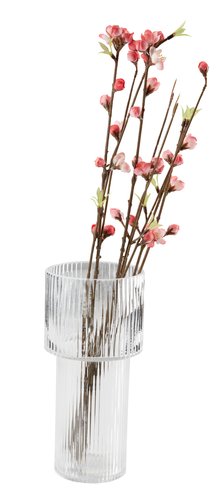 Vase RUNE D12xH25cm clear