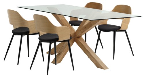 AGERBY L190 oak + 4 UK HVIDOVRE oak
