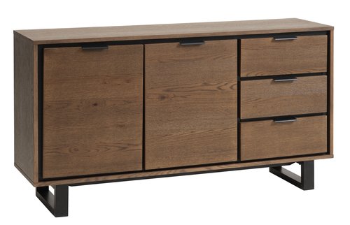 Sideboard HORNBORG 2 door 3 drawers dark oak