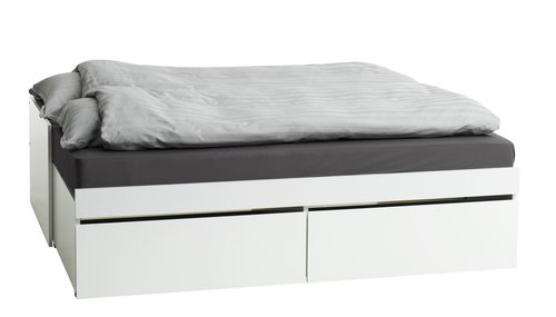Bed w/storage TANGBJERG Single/Super king white