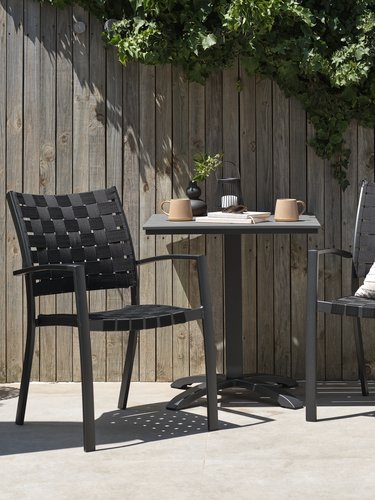 HOBRO L70 table grey + 2 JEKSEN chair black