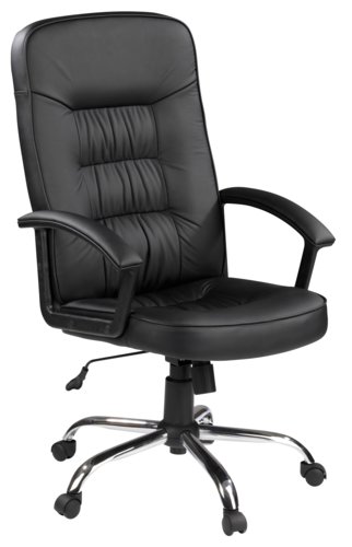 Office chair SKODSBORG black faux leather