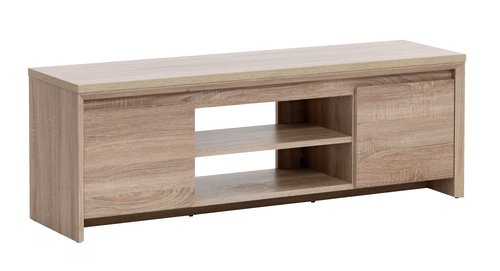 TV bench HASLUND 2 doors oak