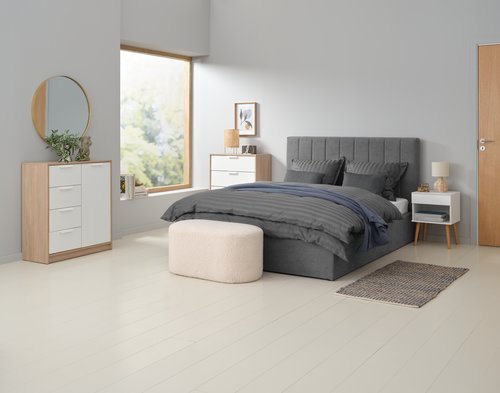 Bedside table KORSVANG 1 drawer white