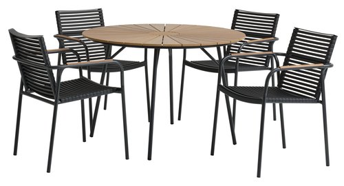 RANGSTRUP D110 natural/black + 4 NABE chair black