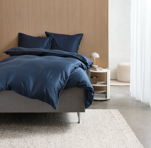 Sateen duvet cover set SANNA 200x220 Double dark blue