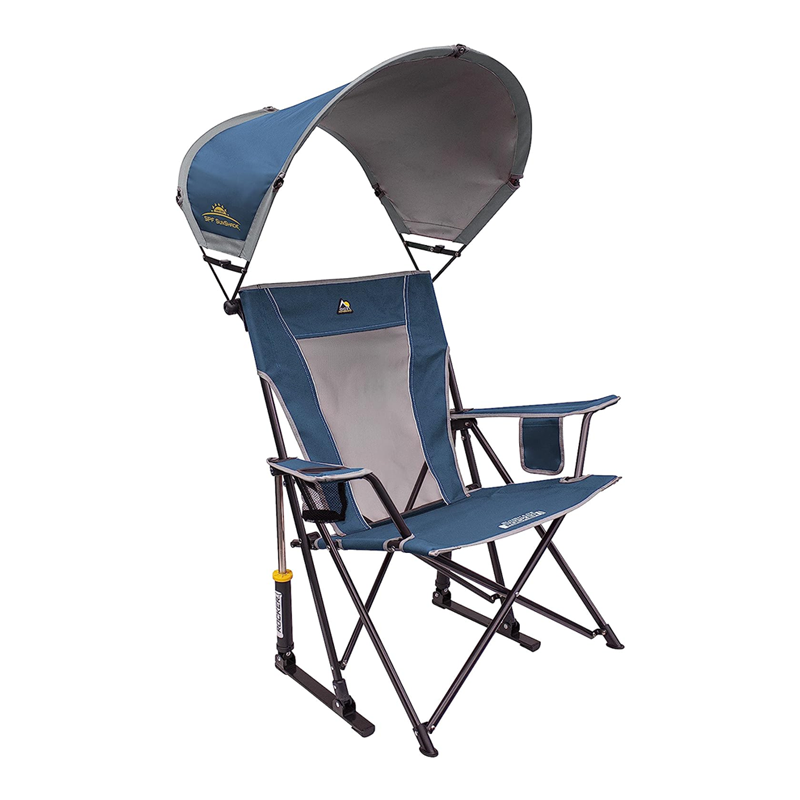 Outdoor Freestyle Rocker Portable Rocking Chair & Outdoor Camping Chair, ergonomic Nylon, Indigo Blue