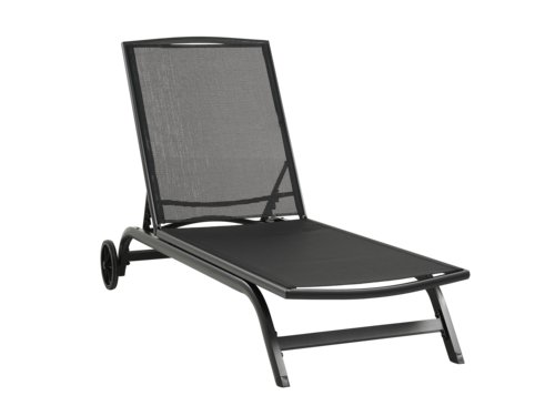 Sun lounger HANSTHOLM W76xL200 black