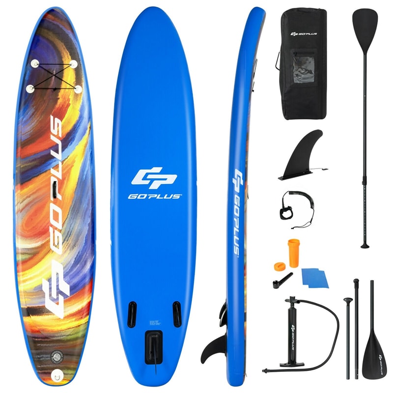 10.5' Inflatable Stand Up Paddle Board with Backpack Aluminum Paddle Pump