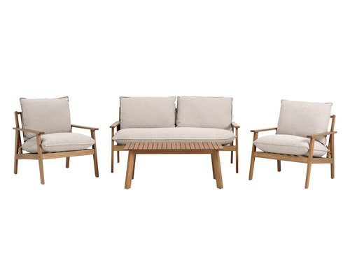 Lounge set RYDDET 4-5pers. hardwood