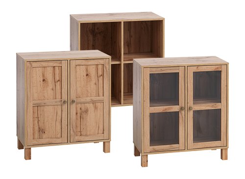 Display cabinet SKALS glass doors oak