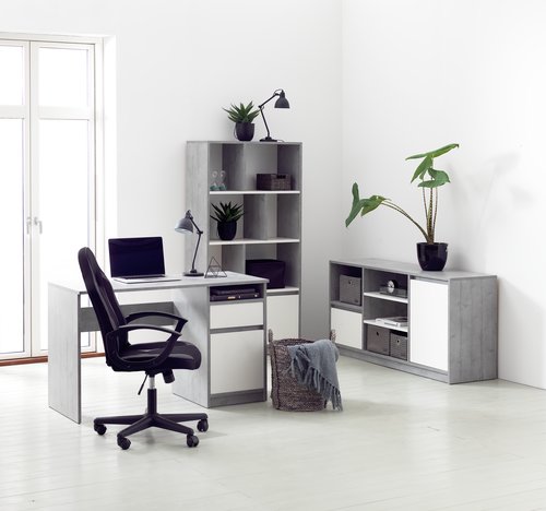 Sideboard BILLUND 1 door white/concrete