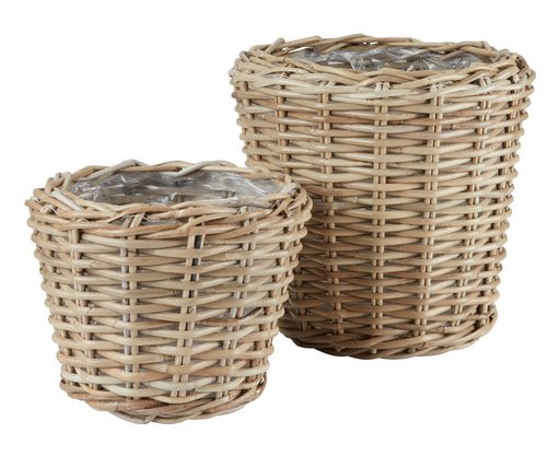 Planter basket RINGTROST D37/32 kubu natural set of 2