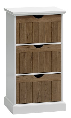3 drawer chest OLDEKROG oak color/white