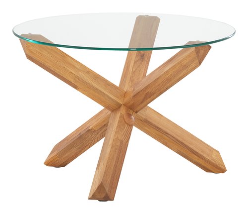Coffee table AGERBY D60 glass/oak