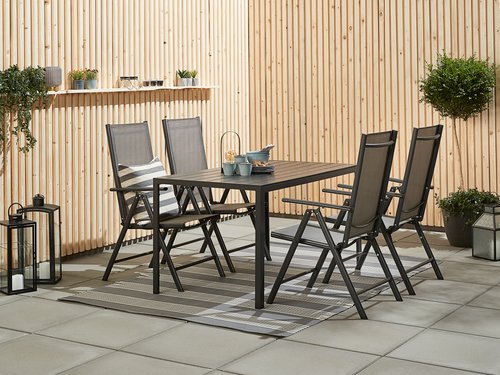 JERSORE L140 table black + 4 MELLBY chair black