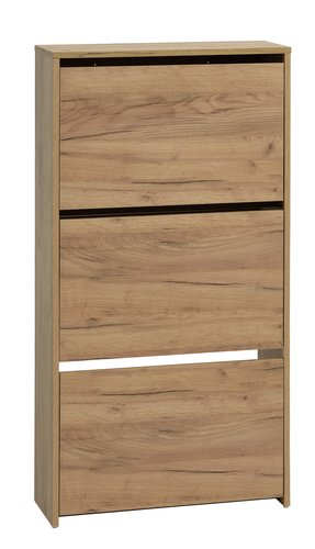 Shoe cabinet KULHUSE 3 comp. natural oak colour