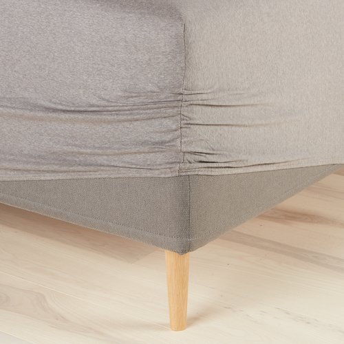 Jersey fitted sheet JENNY King grey melange