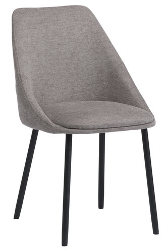 Dining chair VELLEV sand fabric/black