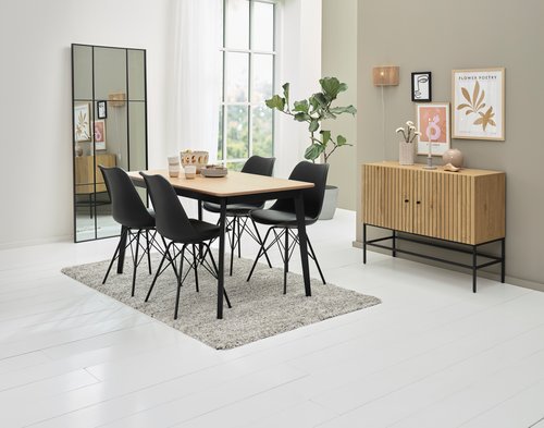 Dining table JEGIND 80x130 oak/black