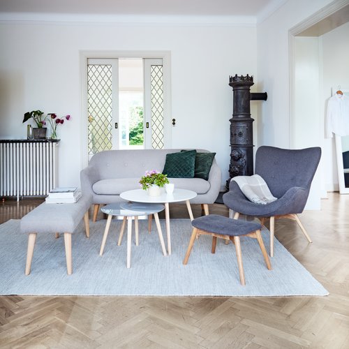 Sofa EGEDAL 2.5-seater light grey fabric