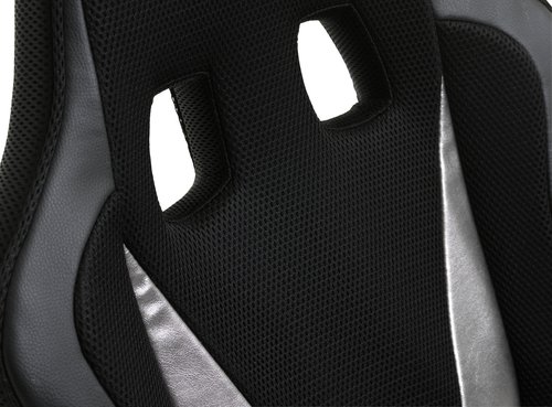Gaming chair HARLEV black mesh/grey faux leather
