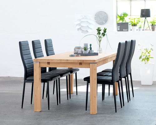 Dining chair TOREBY black faux leather/black