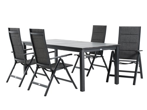 MOSS L214/315 table + 4 MYSEN chair grey