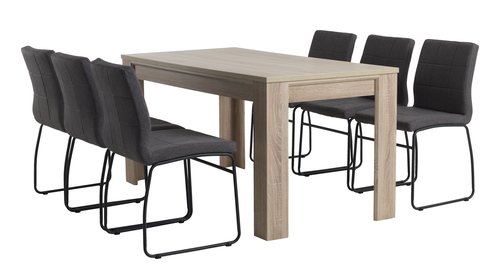 HASLUND L160 oak + 4 HAMMEL grey