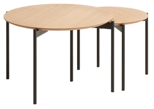 Nest of tables BRABRAND D70/50 natural/black 2 pcs