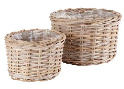Planter basket SANSEBIE D35/27 kubu natural 2pcs/set