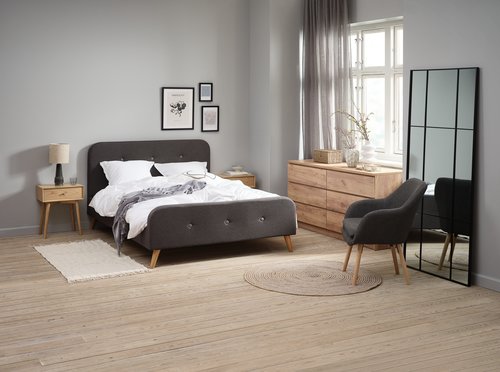 Bedside table HOKKSUND 1 drawer natural oak