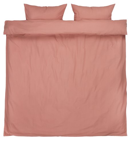Seersucker duvet cover set TINNE King dusty rose