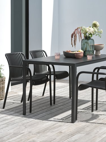 JERSORE L140 table + 4 NABBEN chair black