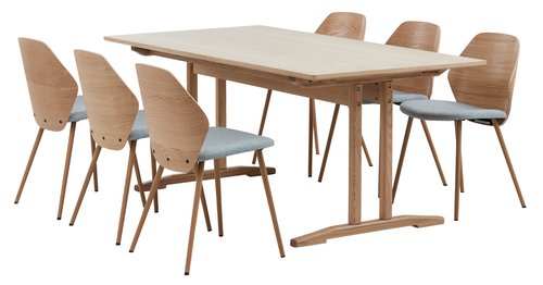 AALBORG L180/270 + 4 HORNE oak/grey