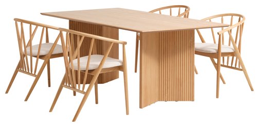 VESTERBORG L200 + 4 ARNBORG oak/cream