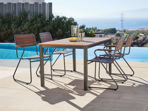 YTTRUP L150 table hardwood + 4 VAXHOLM chair hardwood