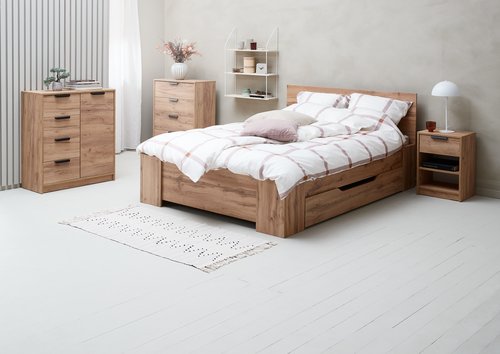 Bedside table JENSLEV 1 drawer oak